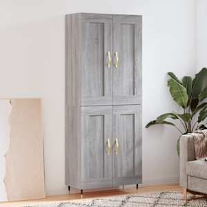 Skříň highboard šedá sonoma 69,5 x 34 x 180 cm kompozitní dřevo - obrázek 1