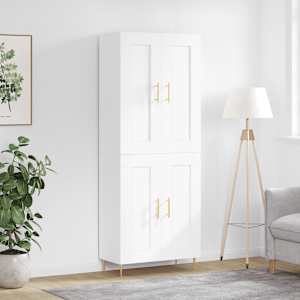 Skříň highboard bílá 69,5 x 34 x 180 cm kompozitní dřevo - obrázek 1