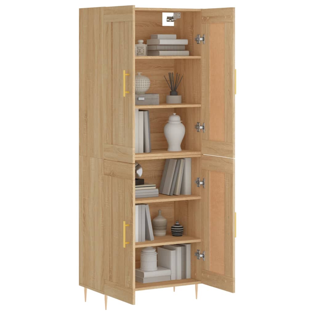 vidaXL Hoge kast 69,5x34x180 cm bewerkt hout sonoma eikenkleurig