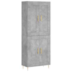 Skříň highboard betonově šedá 69,5x34x180 cm kompozitní dřevo - obrázek 2