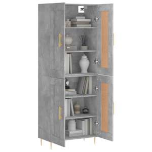 Skříň highboard betonově šedá 69,5x34x180 cm kompozitní dřevo - obrázek 3