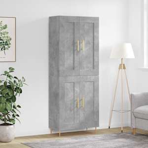 Skříň highboard betonově šedá 69,5x34x180 cm kompozitní dřevo - obrázek 1