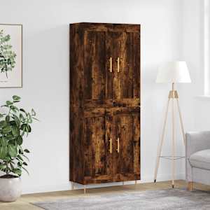 Skříň highboard kouřový dub 69,5 x 34 x 180 cm kompozitní dřevo - obrázek 1