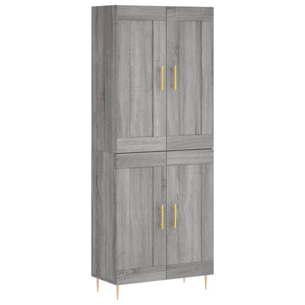 vidaXL Skříň highboard šedá sonoma 69,5 x 34 x 180 cm kompozitní dřevo