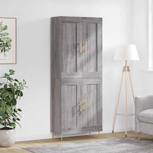 Skříň highboard šedá sonoma 69,5 x 34 x 180 cm kompozitní dřevo - obrázek 1