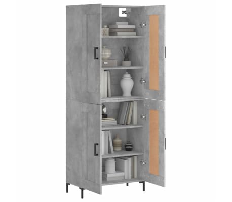 vidaXL Highboard Concrete Grey 69.5x34x180 cm Engineered Wood