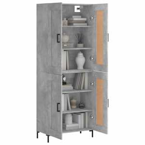 Skříň highboard betonově šedá 69,5x34x180 cm kompozitní dřevo - obrázek 3