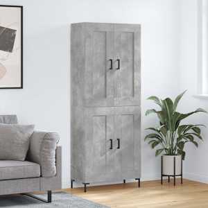 Skříň highboard betonově šedá 69,5x34x180 cm kompozitní dřevo - obrázek 1