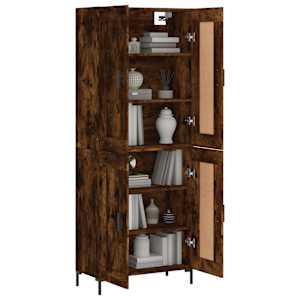 Skříň highboard kouřový dub 69,5 x 34 x 180 cm kompozitní dřevo - obrázek 3