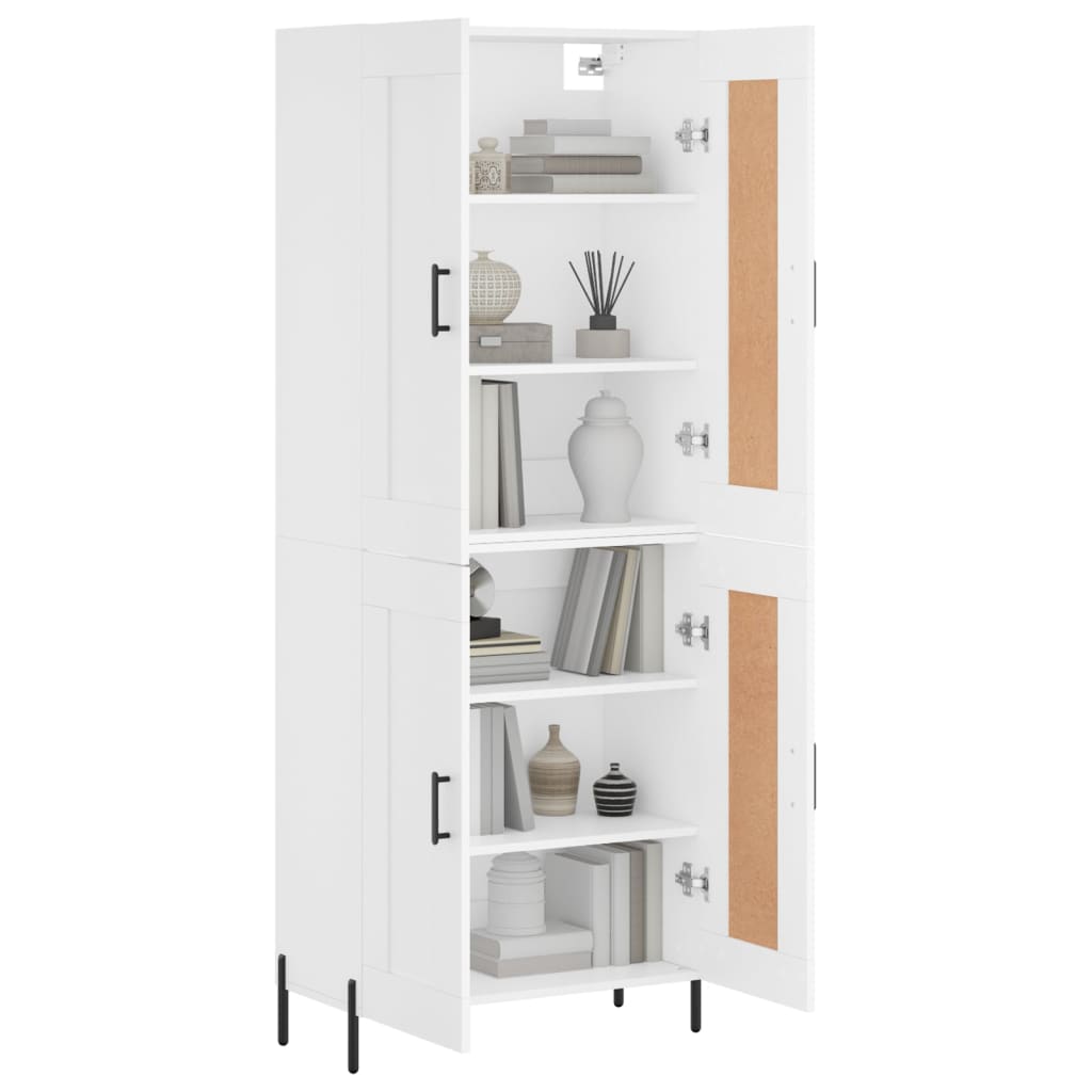 vidaXL Buffet haut Blanc 69,5x34x180 cm Bois d'ingénierie