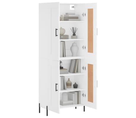 vidaXL Buffet haut Blanc 69,5x34x180 cm Bois d'ingénierie