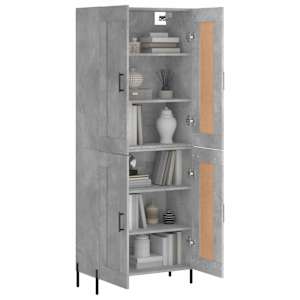 Skříň highboard betonově šedá 69,5x34x180 cm kompozitní dřevo - obrázek 3