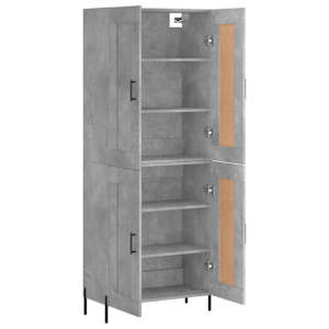 Skříň highboard betonově šedá 69,5x34x180 cm kompozitní dřevo - obrázek 4