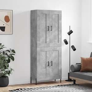 Skříň highboard betonově šedá 69,5x34x180 cm kompozitní dřevo - obrázek 1