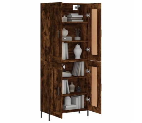 vidaXL Buffet haut Chêne fumé 69,5x34x180 cm Bois d'ingénierie