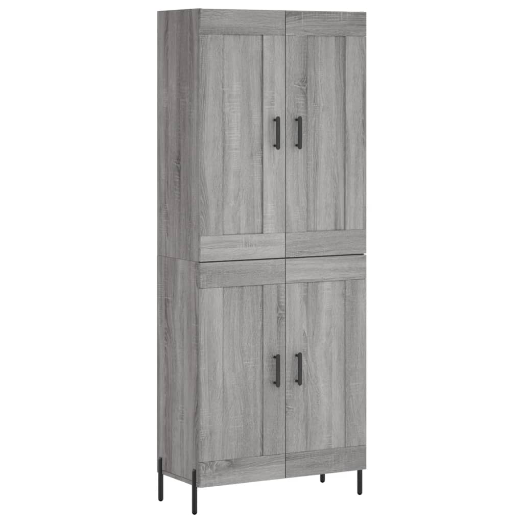 vidaXL Skříň highboard šedá sonoma 69,5 x 34 x 180 cm kompozitní dřevo