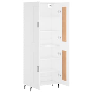 Skříň highboard bílá 69,5 x 34 x 180 cm kompozitní dřevo - obrázek 4