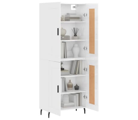 vidaXL Highboard Hochglanz-Weiß 69,5x34x180 cm Holzwerkstoff