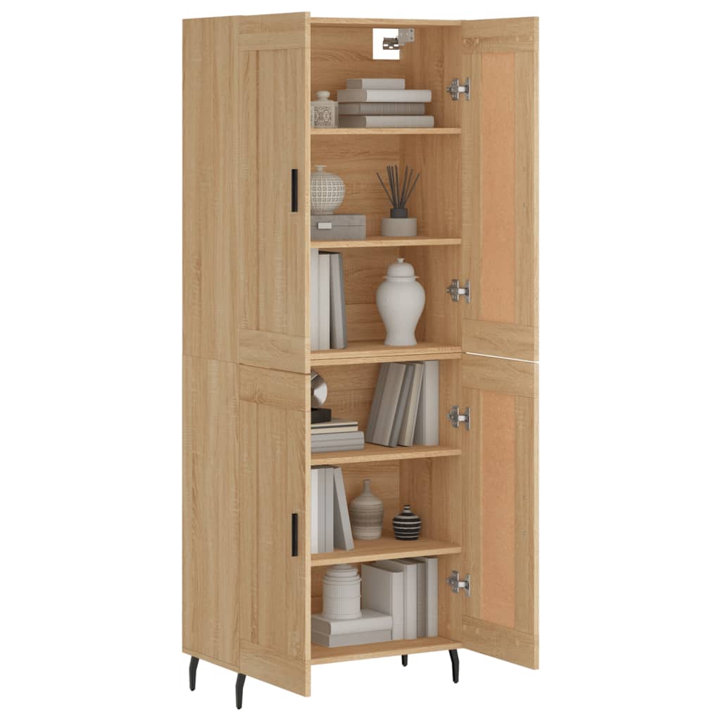 vidaXL Hoge kast 69,5x34x180 cm bewerkt hout sonoma eikenkleurig