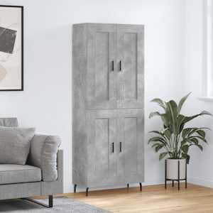 Skříň highboard betonově šedá 69,5x34x180 cm kompozitní dřevo - obrázek 1