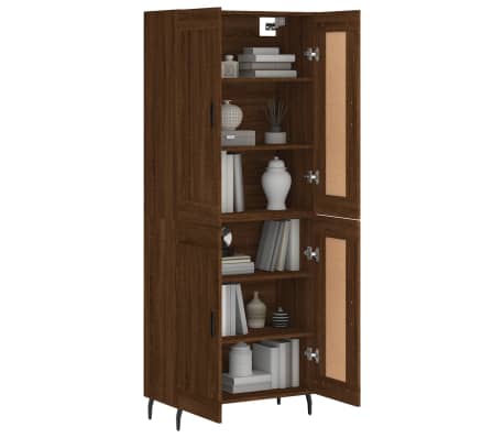 vidaXL Highboard Brown Oak 69.5x34x180 cm Engineered Wood