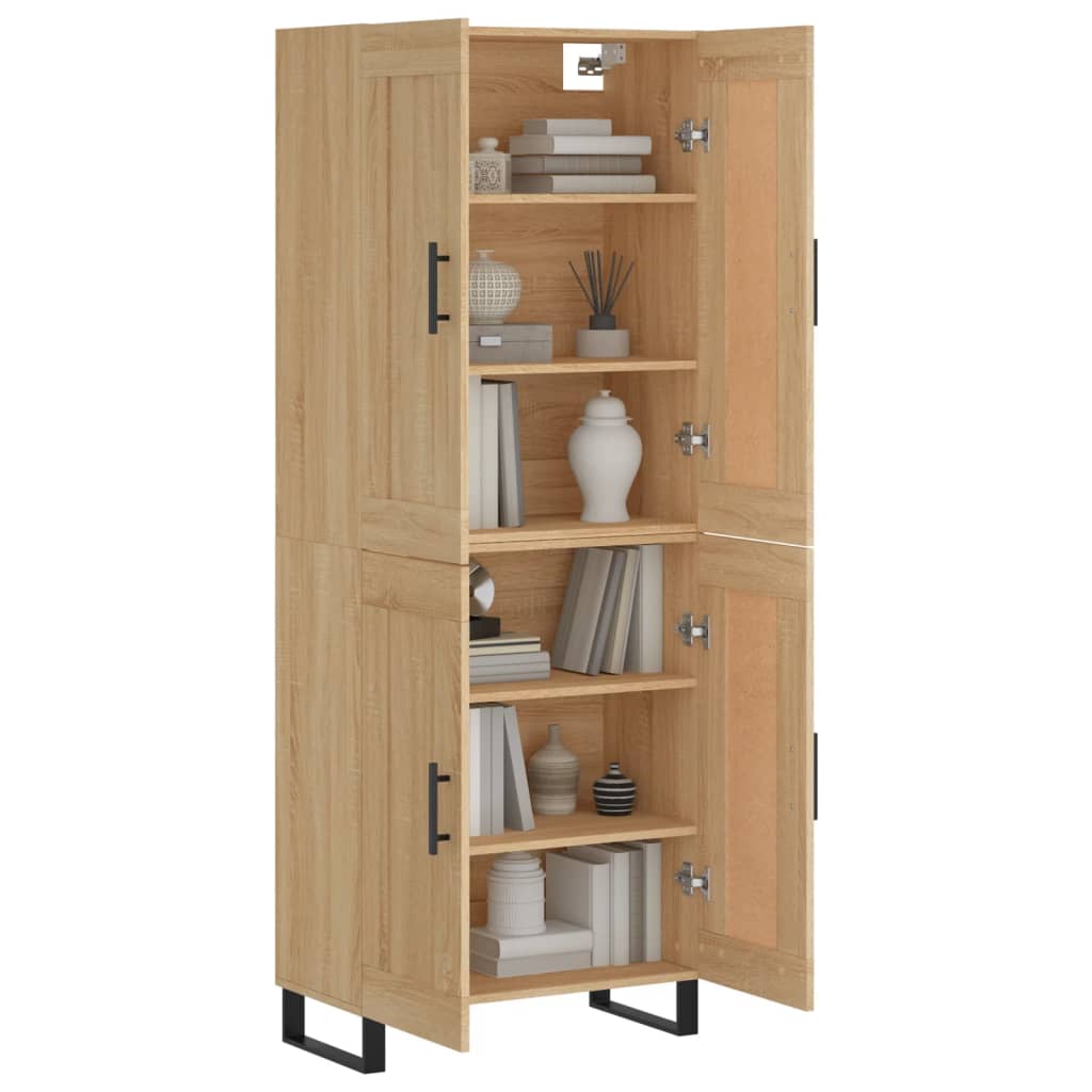vidaXL Hoge kast 69,5x34x180 cm bewerkt hout sonoma eikenkleurig