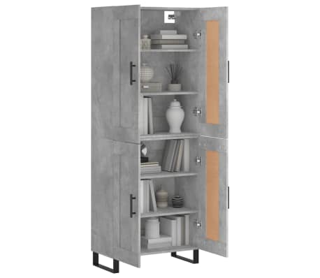 vidaXL Dulap &icirc;nalt, gri beton, 69,5x34x180, lemn compozit