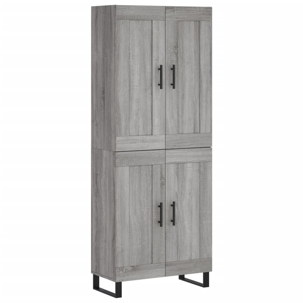 vidaXL Skříň highboard šedá sonoma 69,5 x 34 x 180 cm kompozitní dřevo