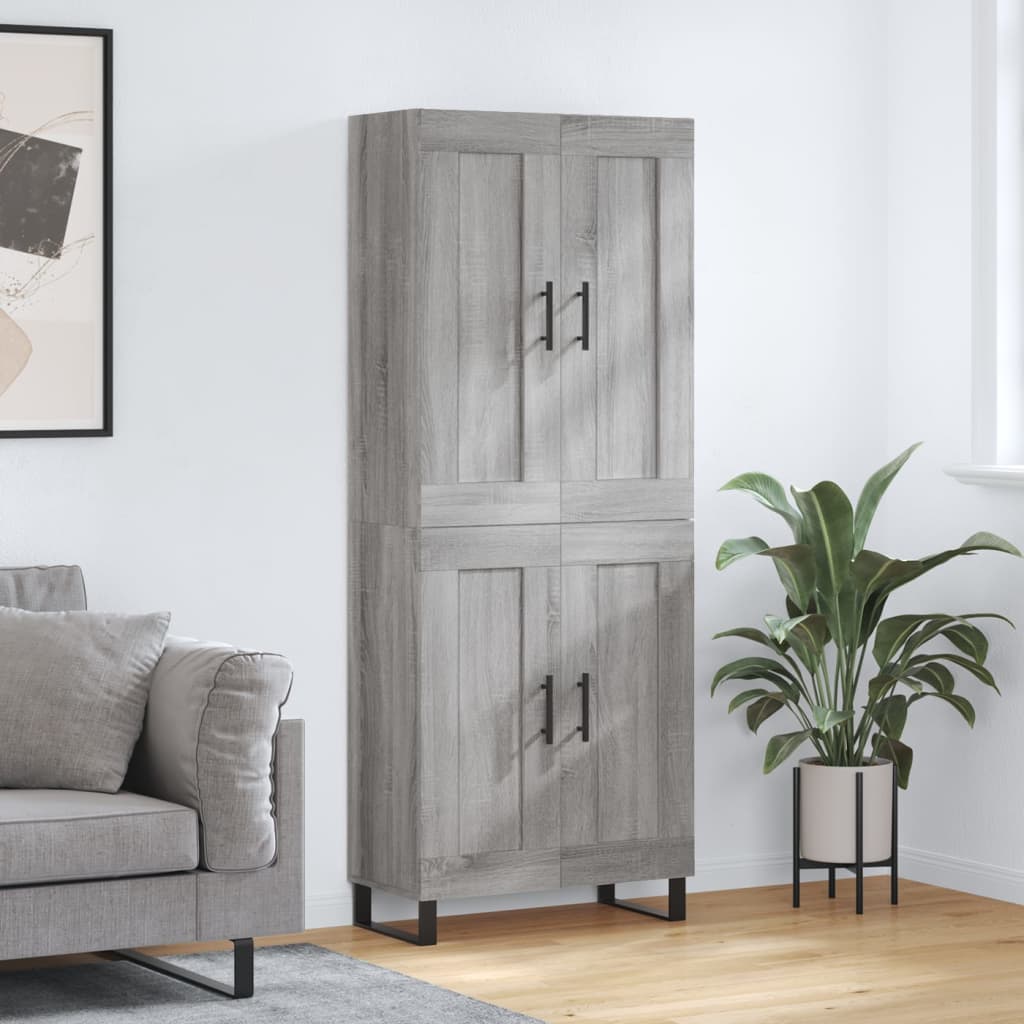 vidaXL Highboard Grau Sonoma 69,5x34x180 cm Holzwerkstoff