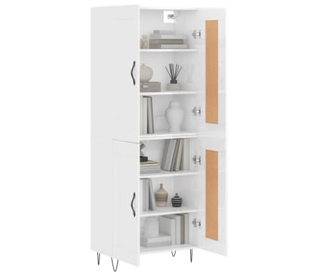 vidaXL Skříň highboard lesklá bílá 69,5 x 34 x 180 cm kompozitní dřevo