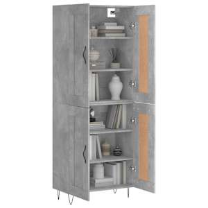 Skříň highboard betonově šedá 69,5x34x180 cm kompozitní dřevo - obrázek 3