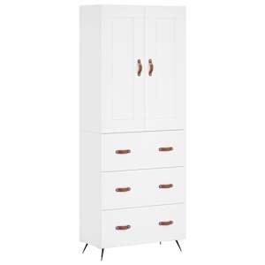 Skříň highboard bílá 69,5 x 34 x 180 cm kompozitní dřevo - obrázek 2