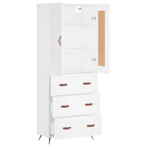 Skříň highboard bílá 69,5 x 34 x 180 cm kompozitní dřevo - obrázek 4