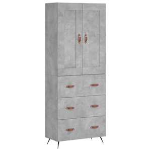 Skříň highboard betonově šedá 69,5x34x180 cm kompozitní dřevo - obrázek 2