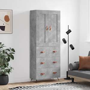Skříň highboard betonově šedá 69,5x34x180 cm kompozitní dřevo - obrázek 1