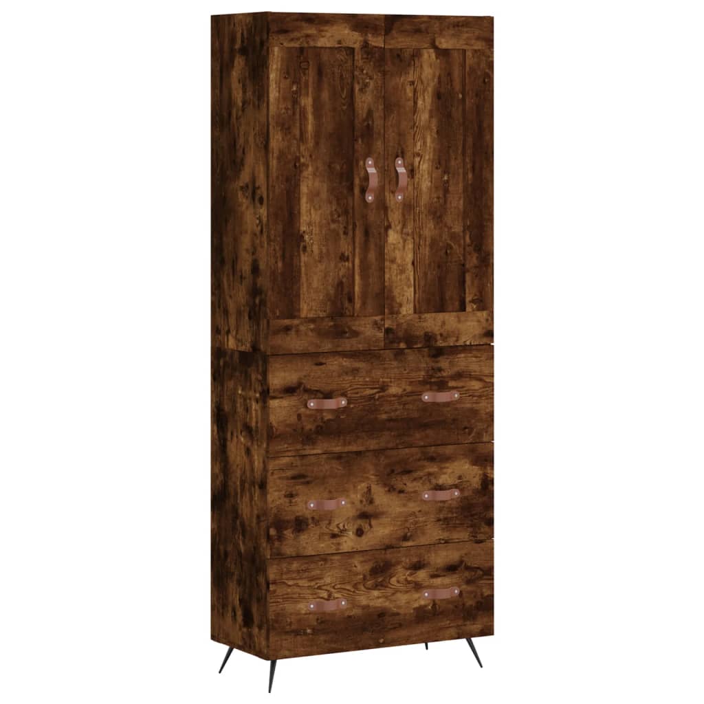 vidaXL Skříň highboard kouřový dub 69,5 x 34 x 180 cm kompozitní dřevo