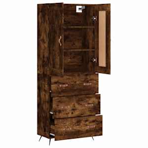 Skříň highboard kouřový dub 69,5 x 34 x 180 cm kompozitní dřevo - obrázek 4