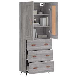 Skříň highboard šedá sonoma 69,5 x 34 x 180 cm kompozitní dřevo - obrázek 3