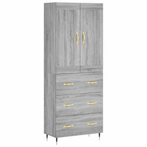 Skříň highboard šedá sonoma 69,5 x 34 x 180 cm kompozitní dřevo - obrázek 2