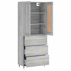 Skříň highboard šedá sonoma 69,5 x 34 x 180 cm kompozitní dřevo - obrázek 4