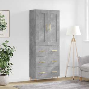 Skříň highboard betonově šedá 69,5x34x180 cm kompozitní dřevo - obrázek 1