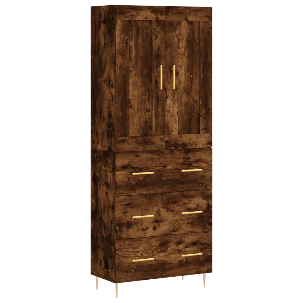 vidaXL Skříň highboard kouřový dub 69,5 x 34 x 180 cm kompozitní dřevo