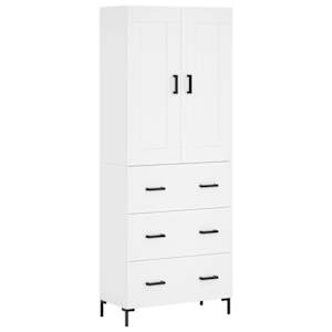 Skříň highboard bílá 69,5 x 34 x 180 cm kompozitní dřevo - obrázek 2