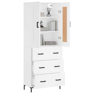 Skříň highboard bílá 69,5 x 34 x 180 cm kompozitní dřevo - obrázek 3