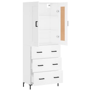 Skříň highboard bílá 69,5 x 34 x 180 cm kompozitní dřevo - obrázek 4