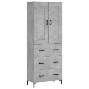 Skříň highboard betonově šedá 69,5x34x180 cm kompozitní dřevo - obrázek 2