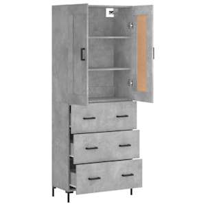 Skříň highboard betonově šedá 69,5x34x180 cm kompozitní dřevo - obrázek 4