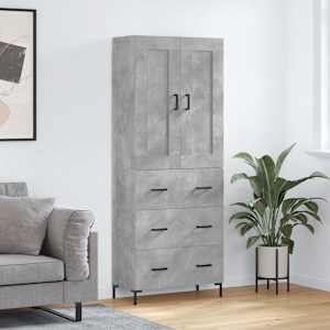 Skříň highboard betonově šedá 69,5x34x180 cm kompozitní dřevo - obrázek 1