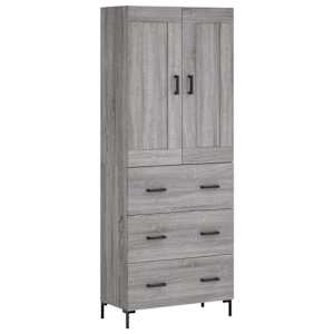 Skříň highboard šedá sonoma 69,5 x 34 x 180 cm kompozitní dřevo - obrázek 2