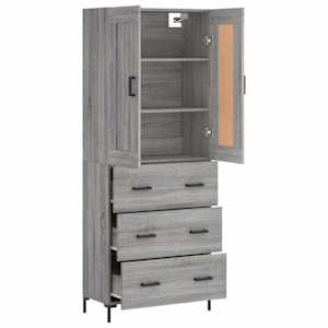 Skříň highboard šedá sonoma 69,5 x 34 x 180 cm kompozitní dřevo - obrázek 4